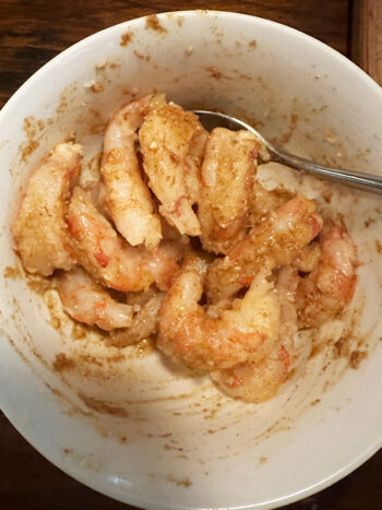 shrimp after stirring in bowl