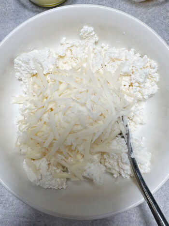 ricotta and Parmesan in bowl