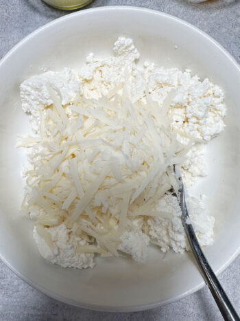 ricotta and Parmesan in bowl