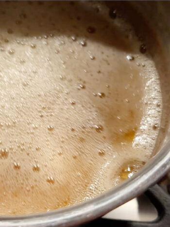 browning butter in saucepan