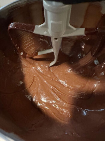 batter after chocolate is incorporated