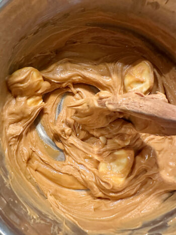 melting the peanut butter mixture