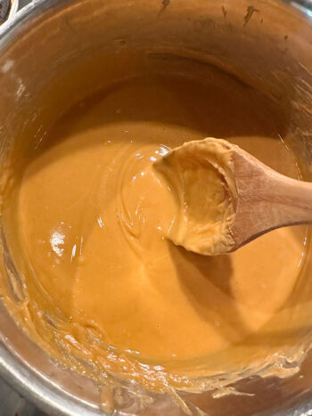 peanut butter mixture after melting