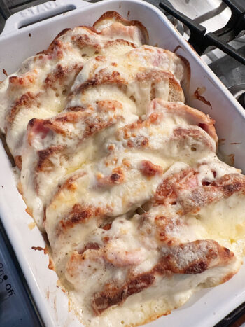 Croque Monsieur casserole after baking