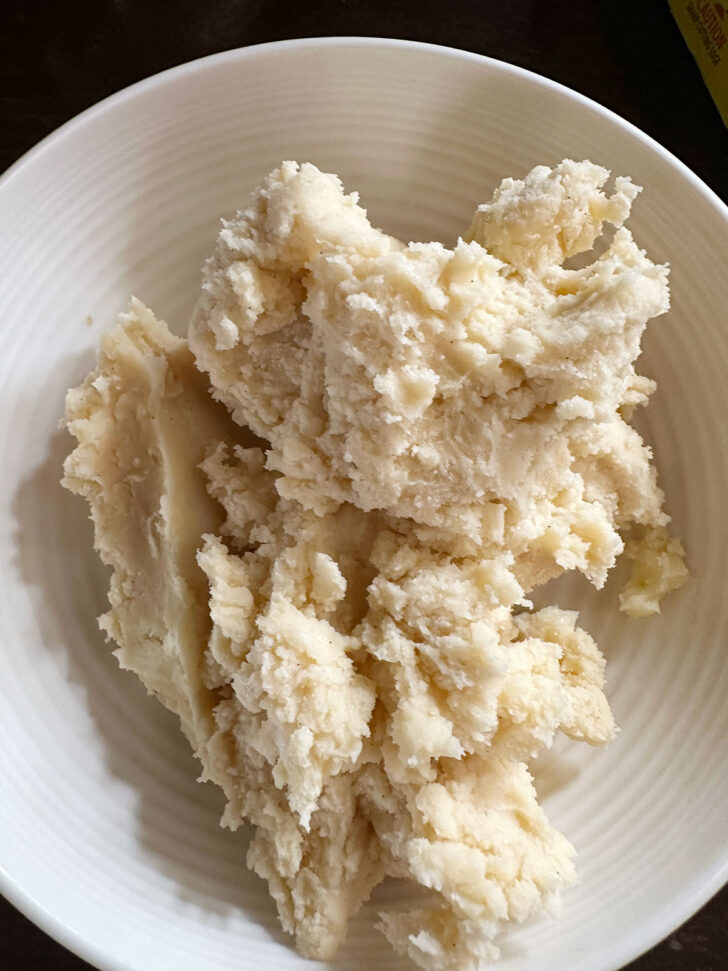 dough removed to a bowl before chilling