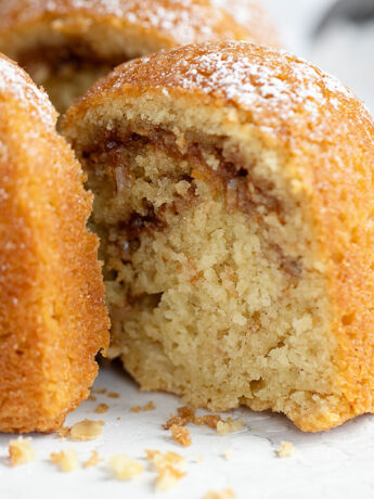 buttermilk coffee cake sliced