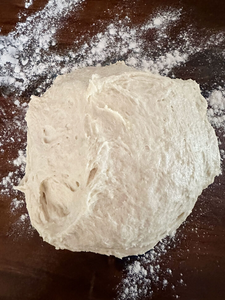 Dough removed to a floured counter.