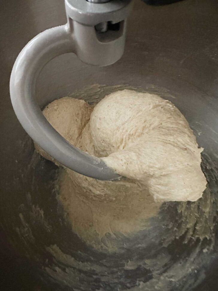 Dough after kneading for 7 minutes.