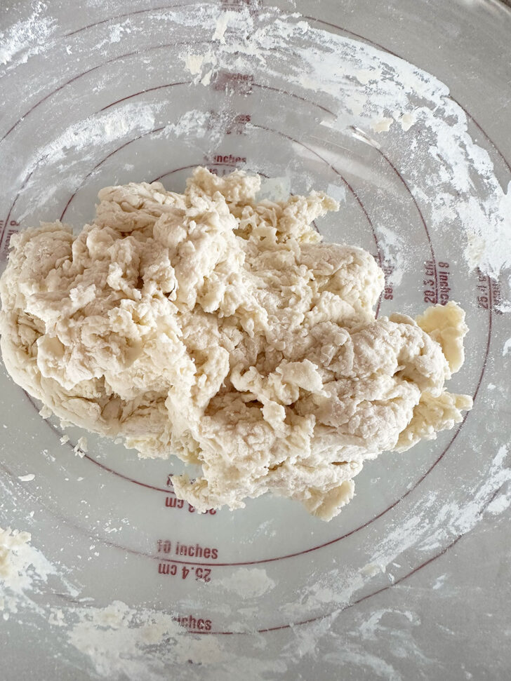 Finished dough in bowl.
