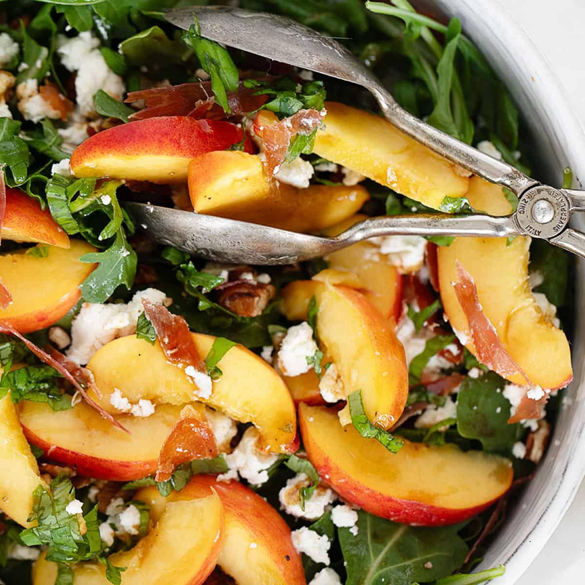 Crispy Prosciutto Peach Salad