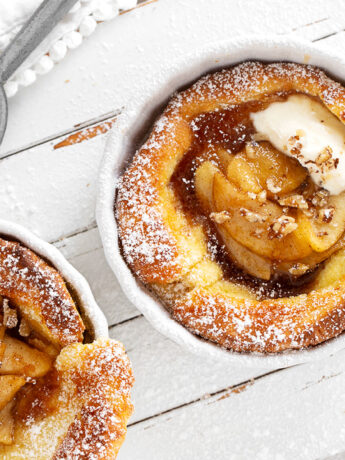 Maple apple Dutch babies in ramekins