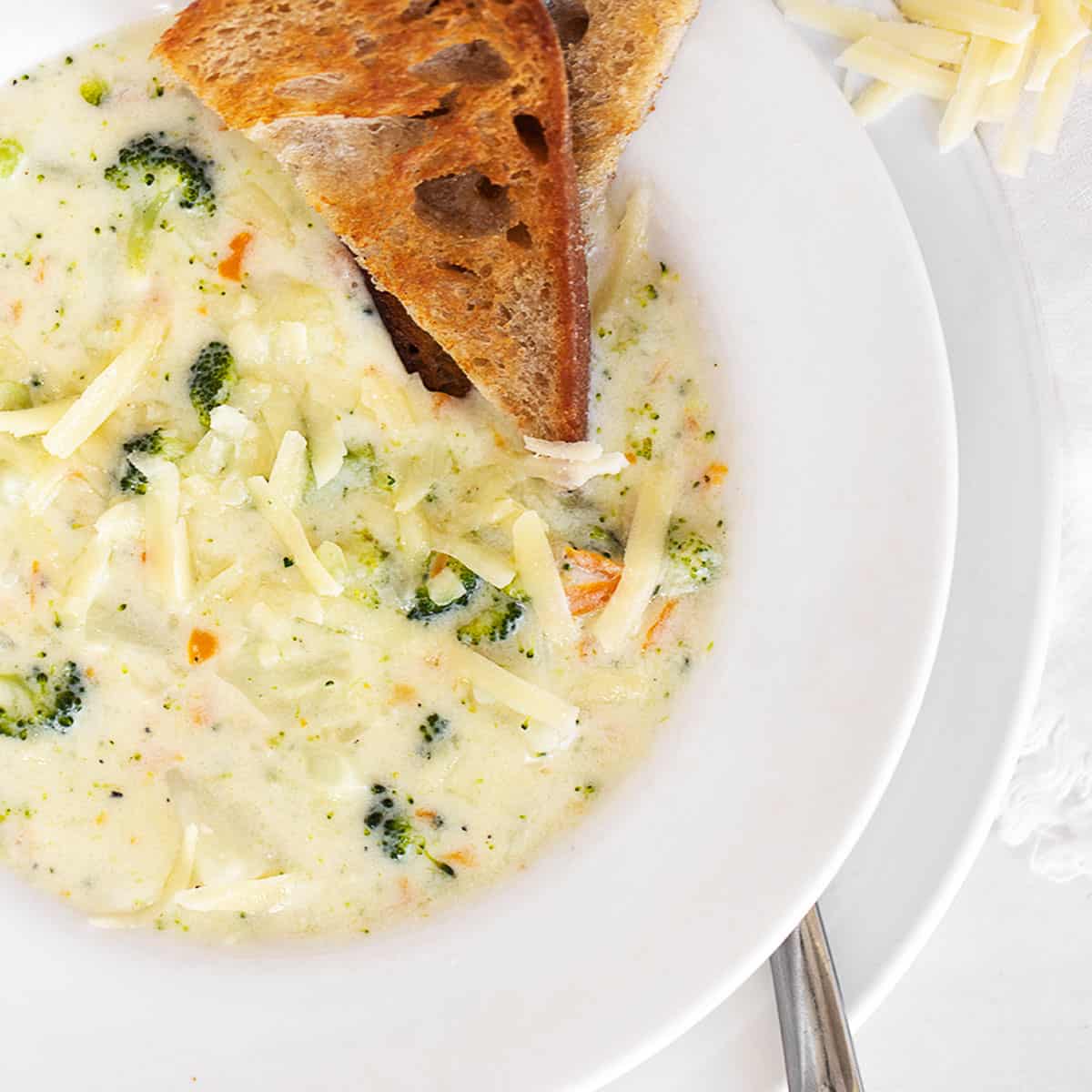 Creamy Broccoli Cauliflower Cheese Soup