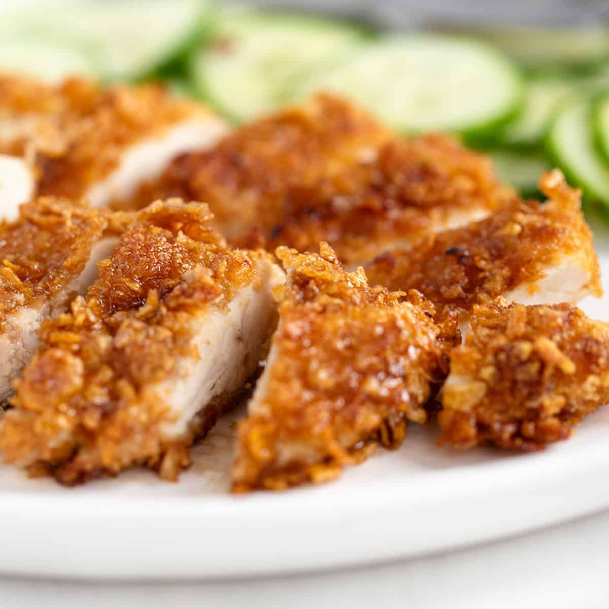 Bake and Sauce Cornflake Chicken - Seasons and Suppers