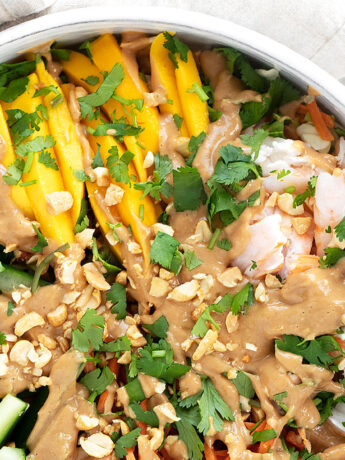 Summer roll salad in serving bowl.