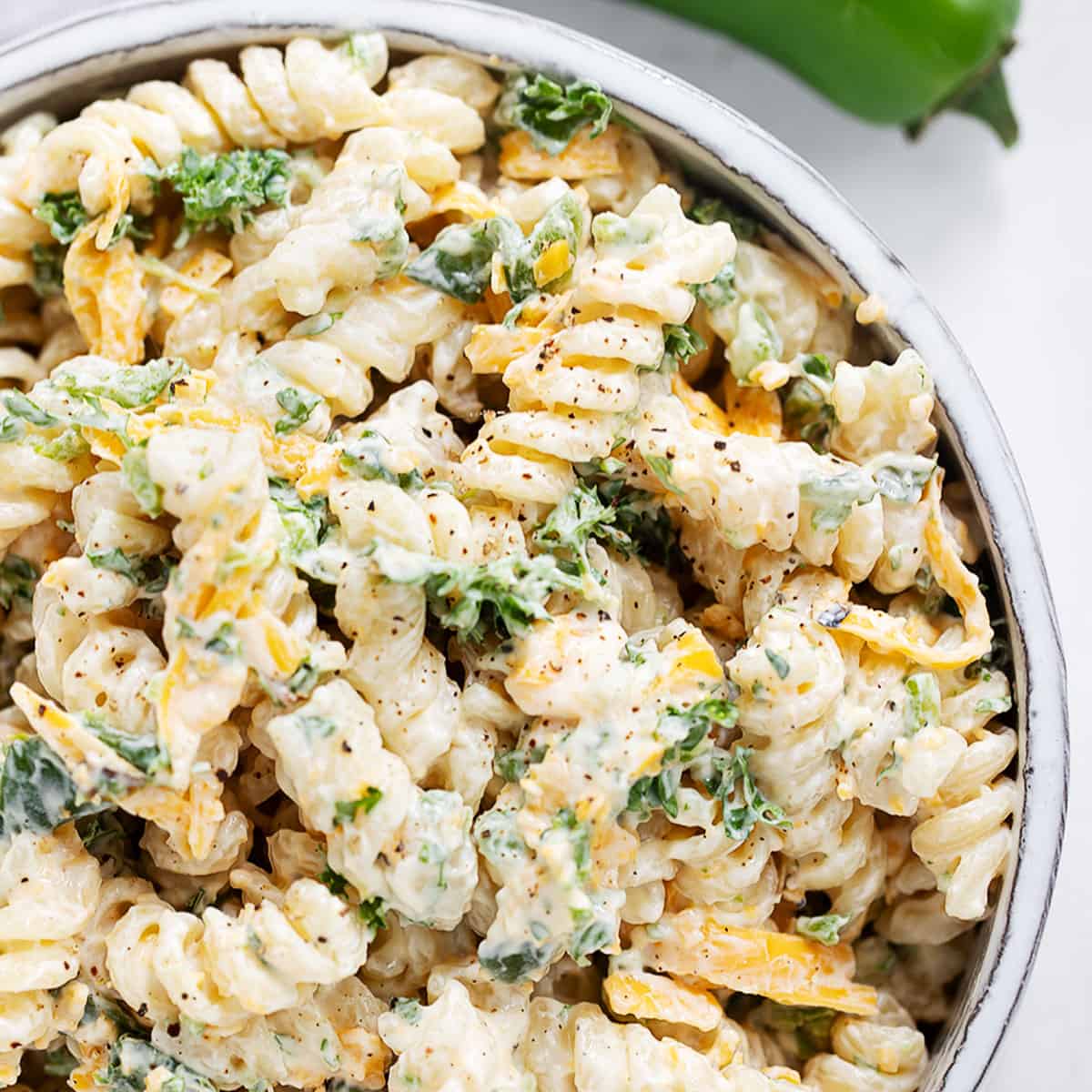 Jalapeño Popper Pasta Salad with Cream Cheese