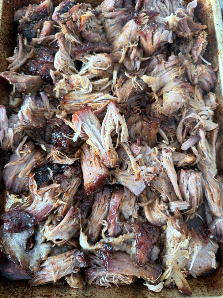 After roasting pork "pull".