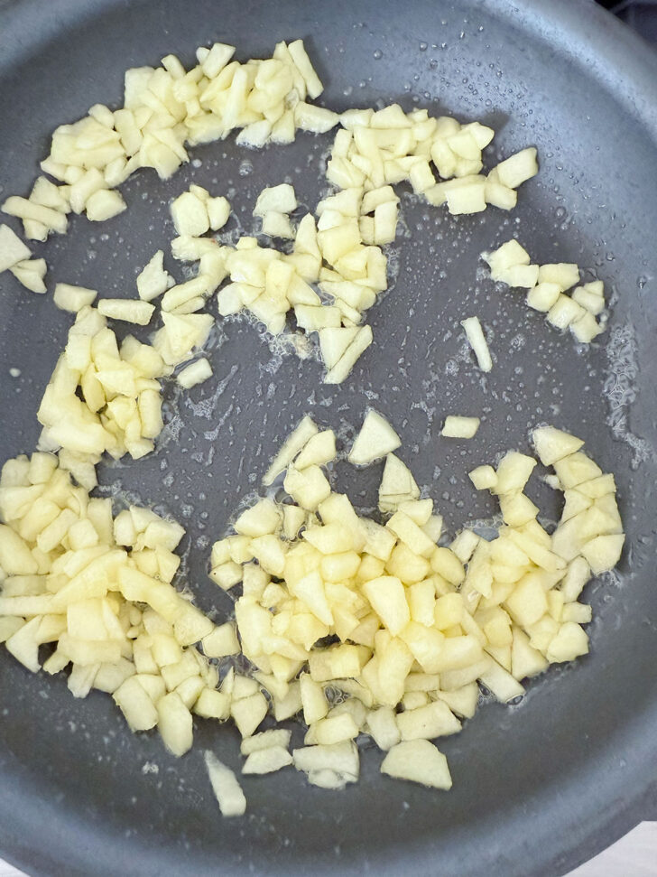 Apples cooking in a skillet