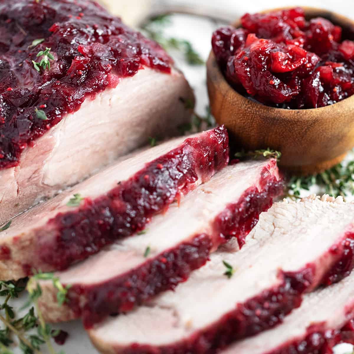 Cranberry Apple Glazed Pork Roast