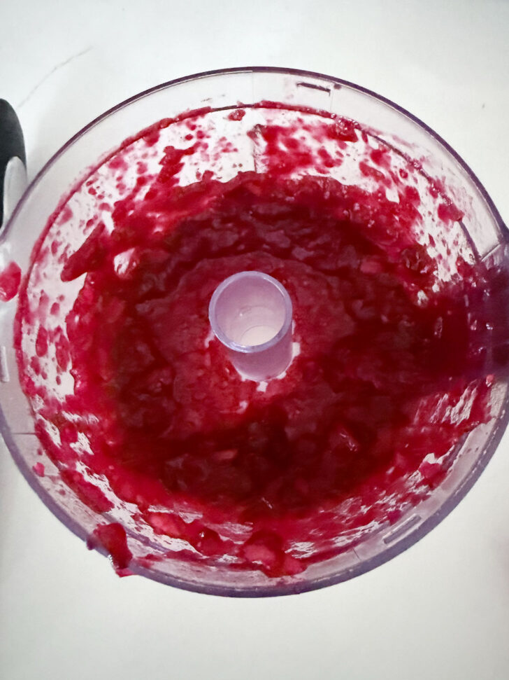 Cranberry apple glaze after processing.