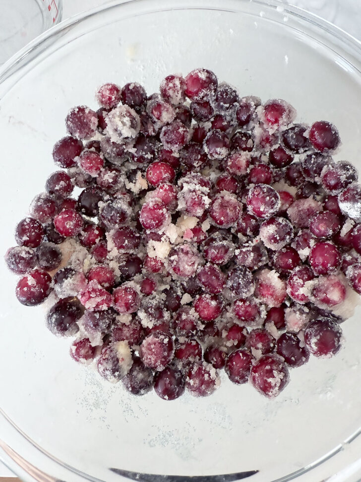 Cranberry filling in a mixing bowl.