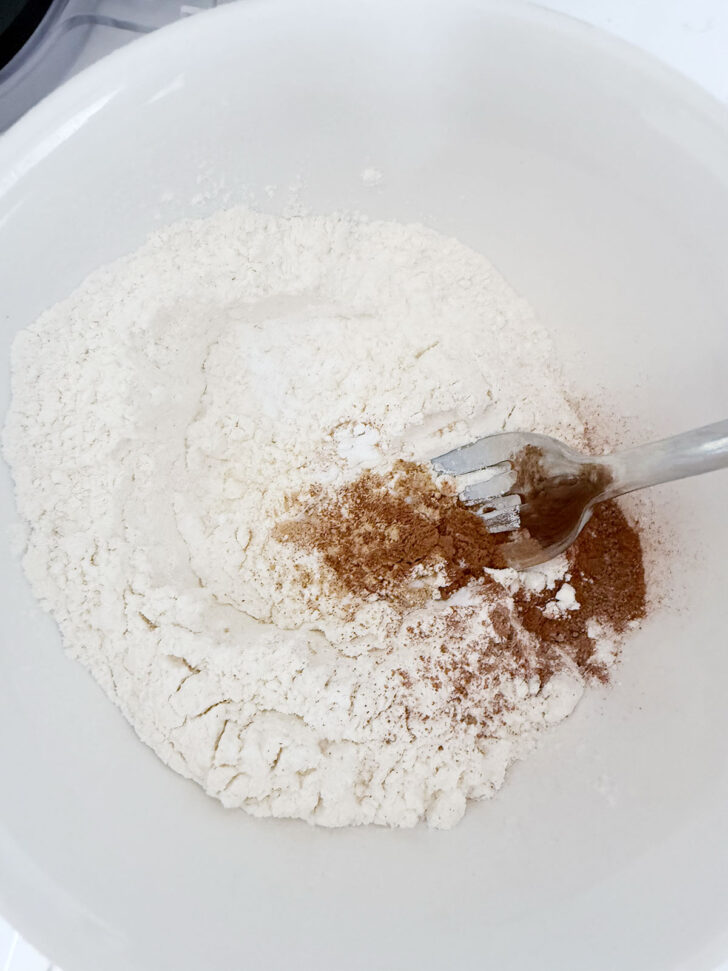 Dry ingredients were added to a small bowl.