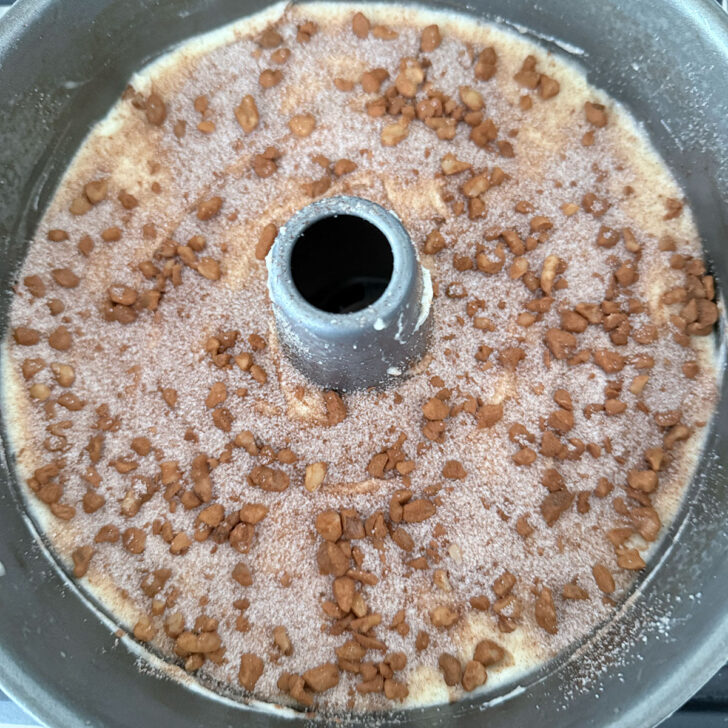 Finished cake in the tube pan.