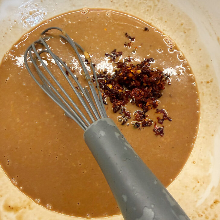 Chili crisp added to the sauce,