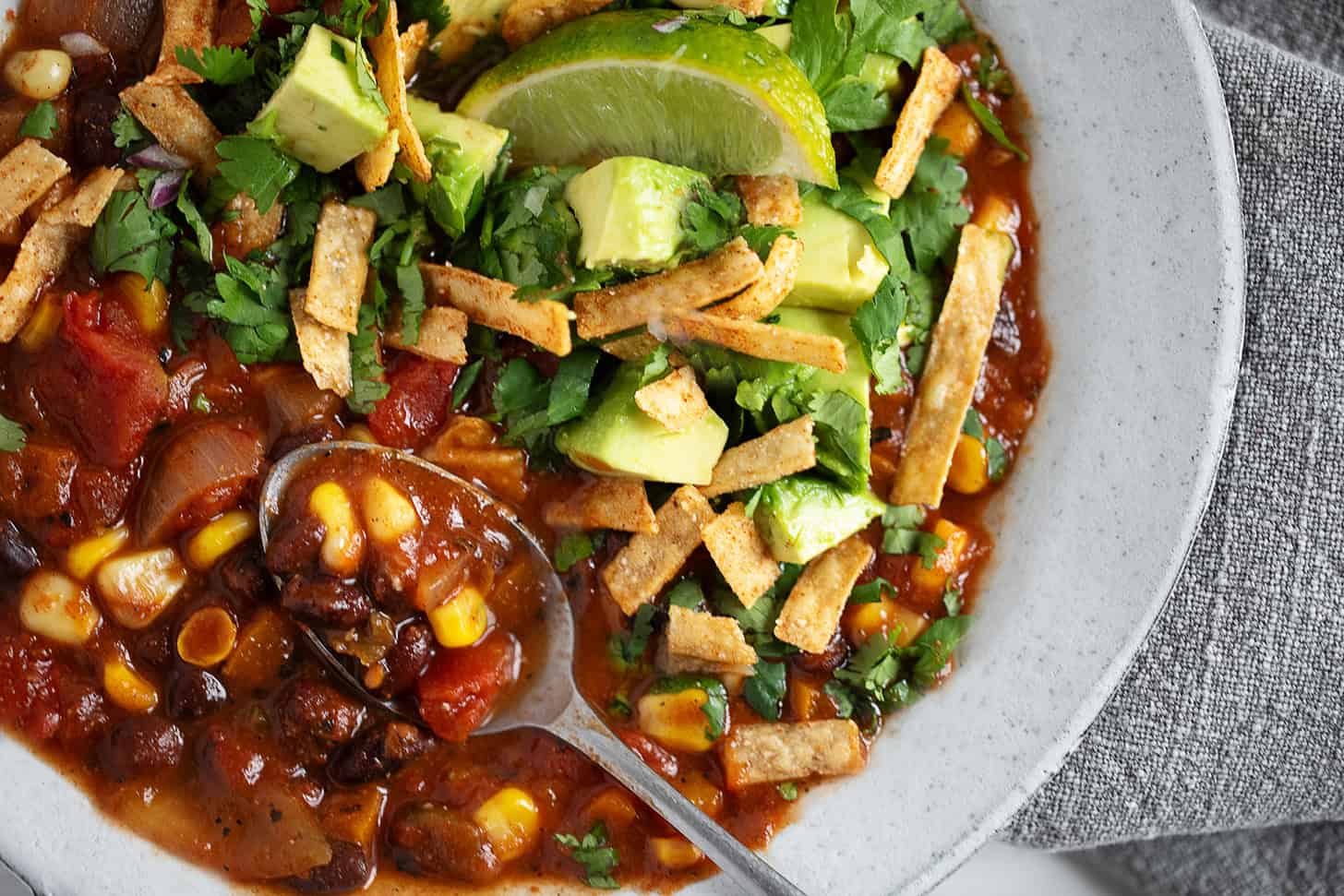 Southwest black bean and corn chili.