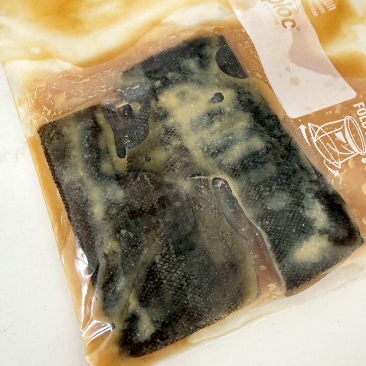 Black cod after marinating in the miso.