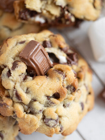 S'mores cookies on a serving board.