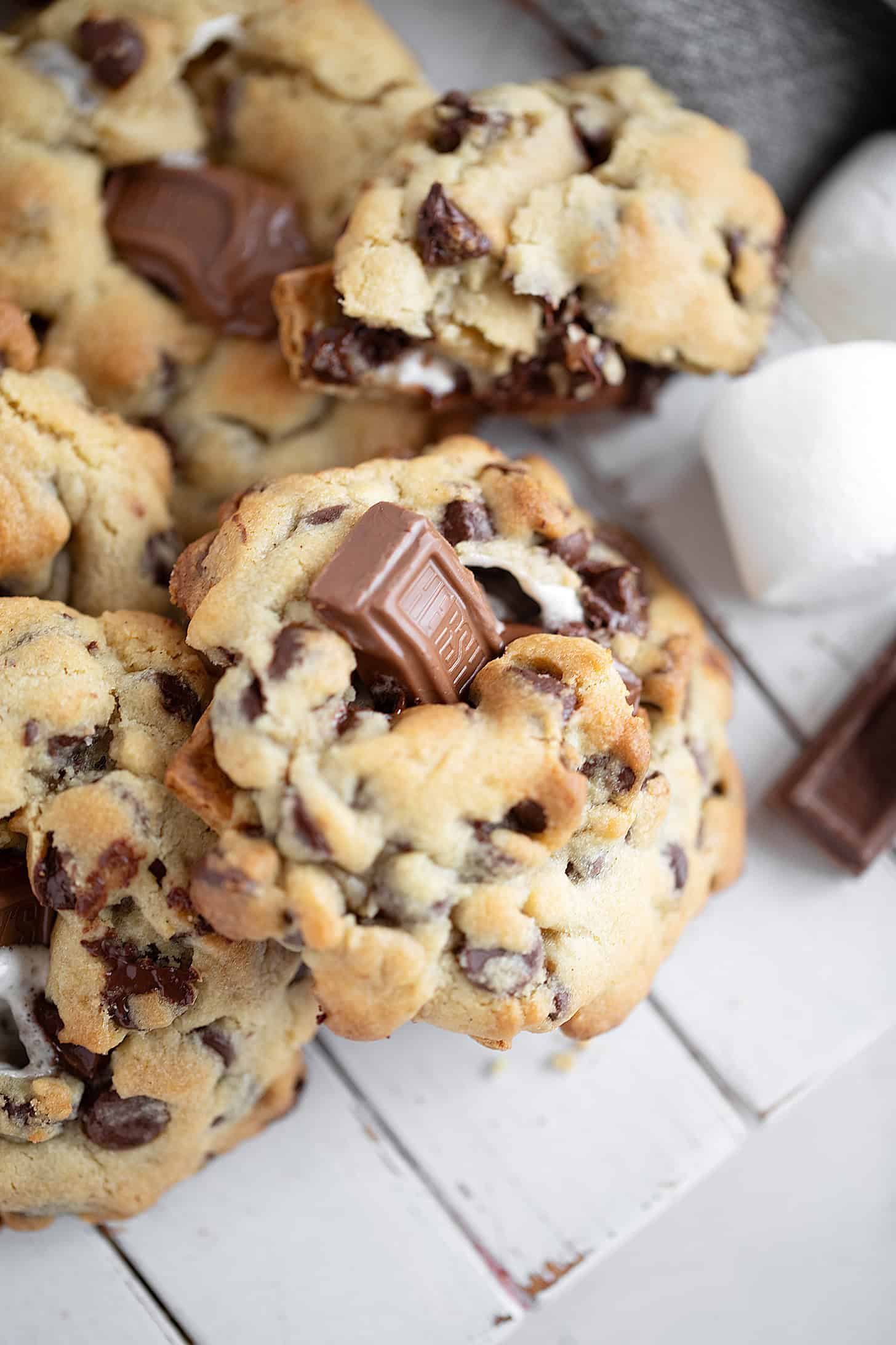 S'mores cookies on a serving board.