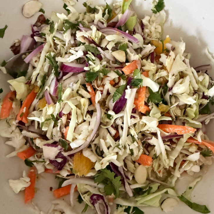 Citrus slaw in a salad bowl.