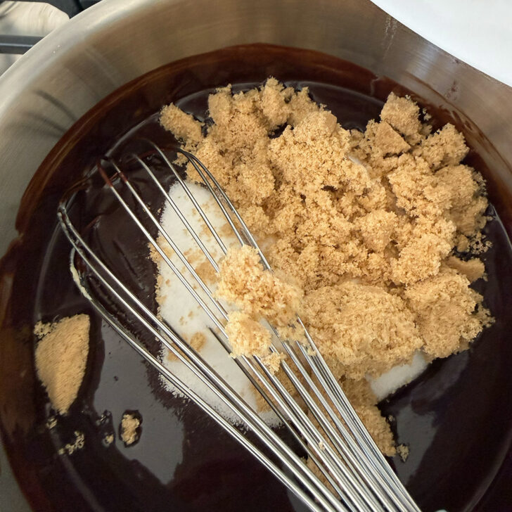 Brown sugar added to the brownie batter.