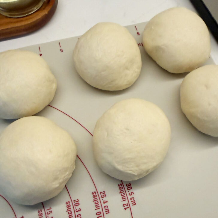 All the dough formed into balls.