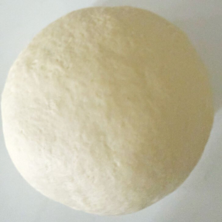 Dough formed into a ball.