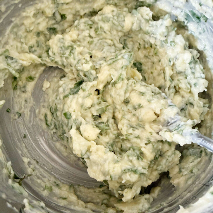 Herb and garlic butter after mixing together.